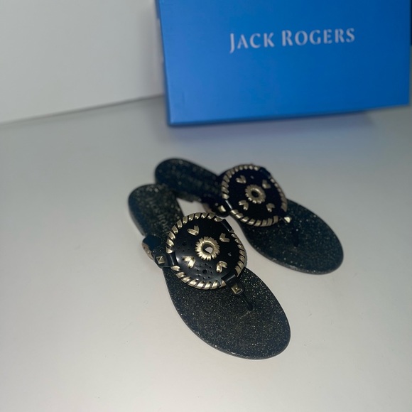 Jack Rogers Georgia Glittery Jelly Thong  Sandals - New In Box - Picture 5 of 17